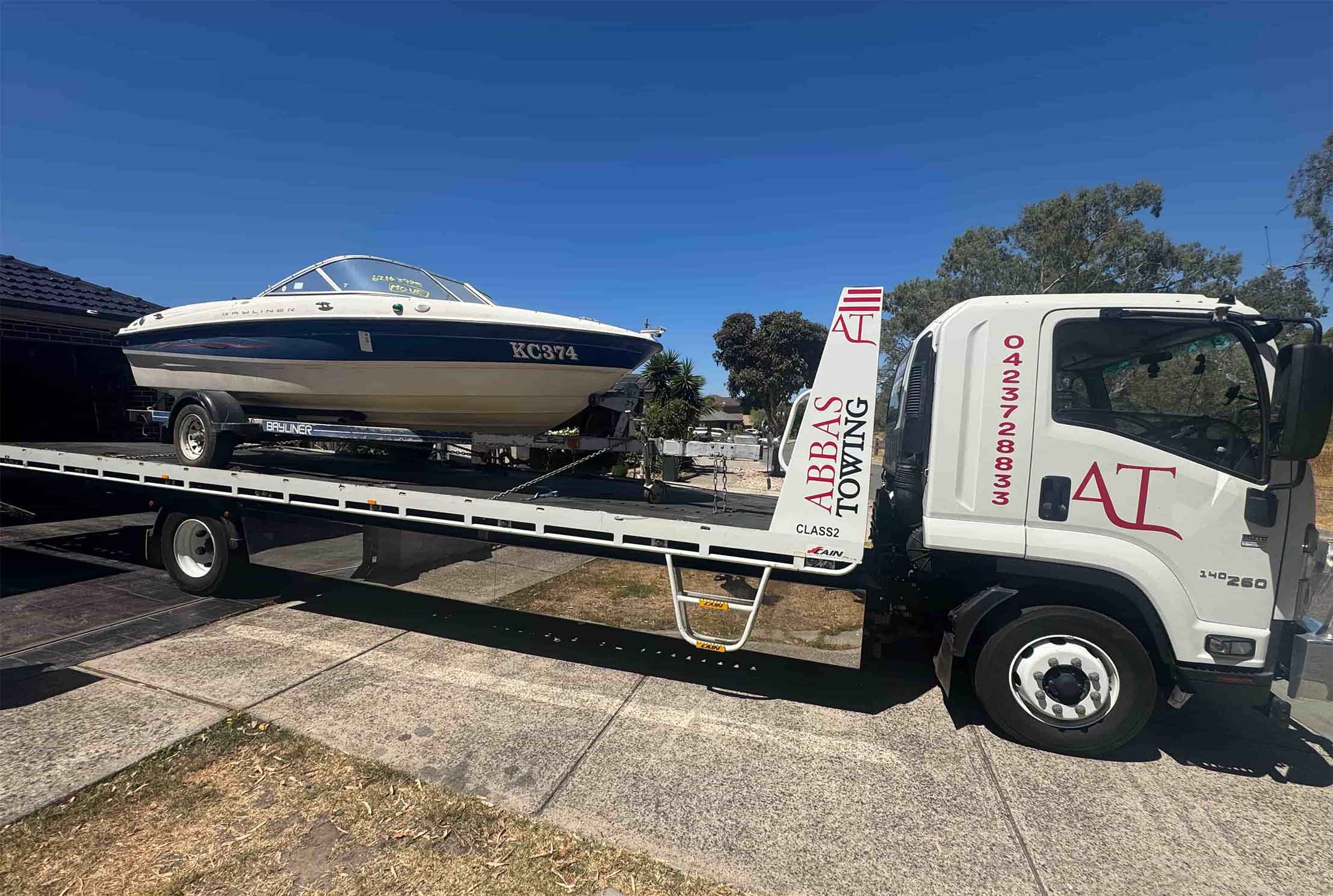 boat towing service with abbas towing